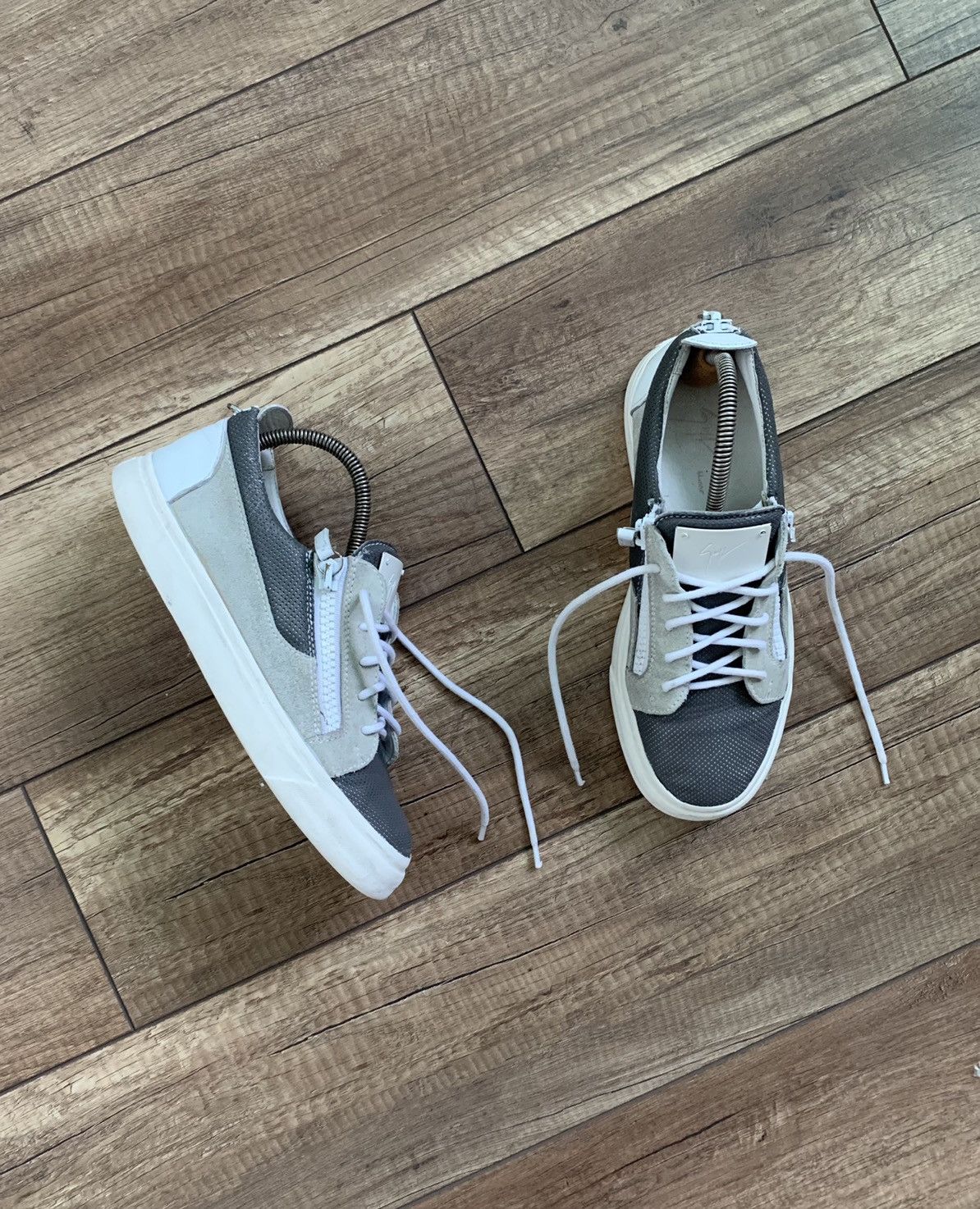 Giuseppe Zanotti Giuseppe Zanotti Frankie Leather Zip Sneakers Shoes Size US 7.5 / EU 40-41 - 2 Thumbnail