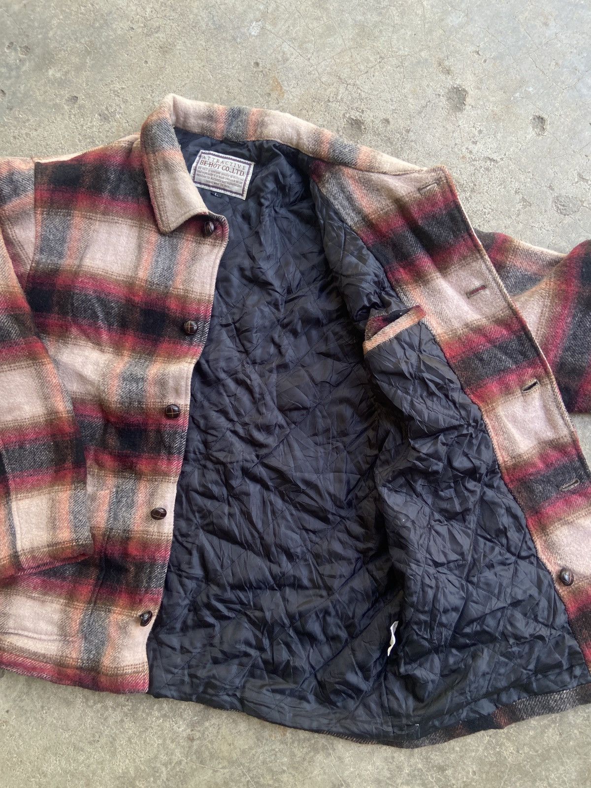 Flannel Vintage Be Hot Button Up Checkered Wool Flannel Jacket Size US L / EU 52-54 / 3 - 4 Thumbnail