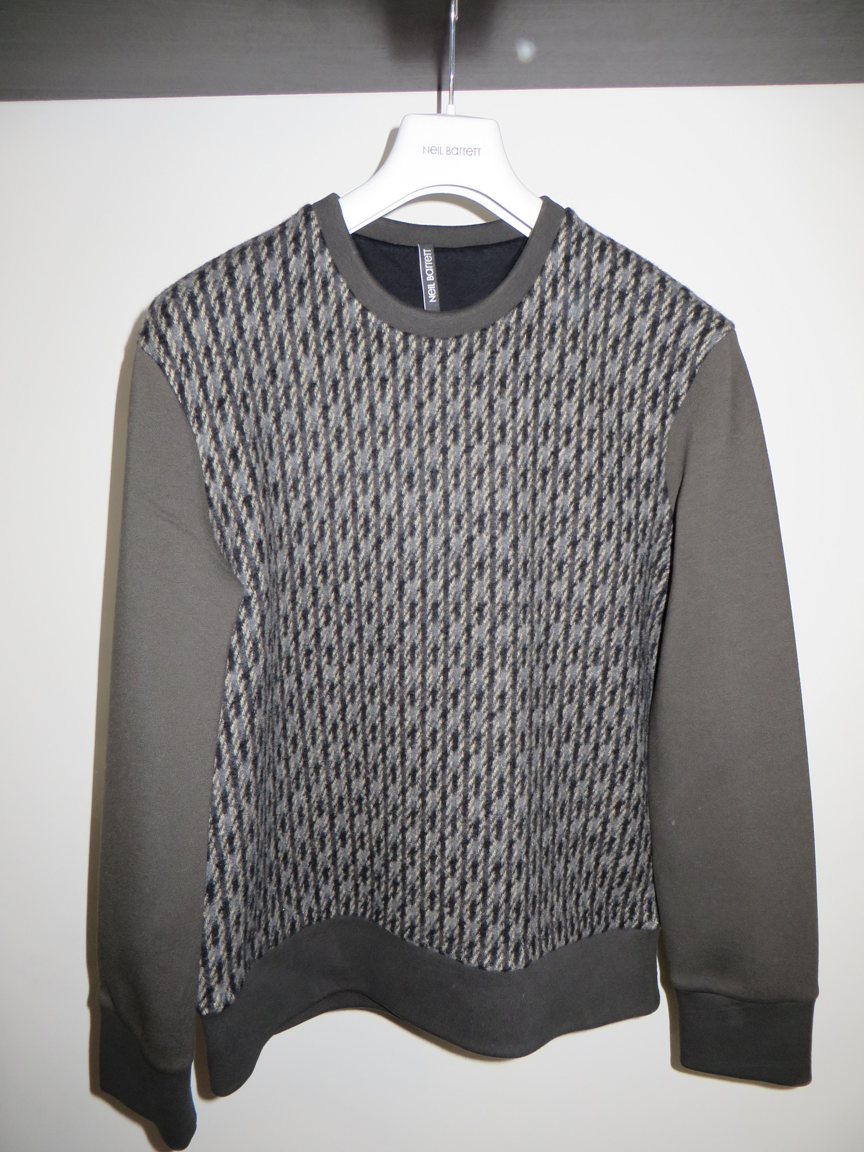 Neil Barrett Wool tweed and neoprene sweatshirt Size US M / EU 48-50 / 2 - 2 Thumbnail