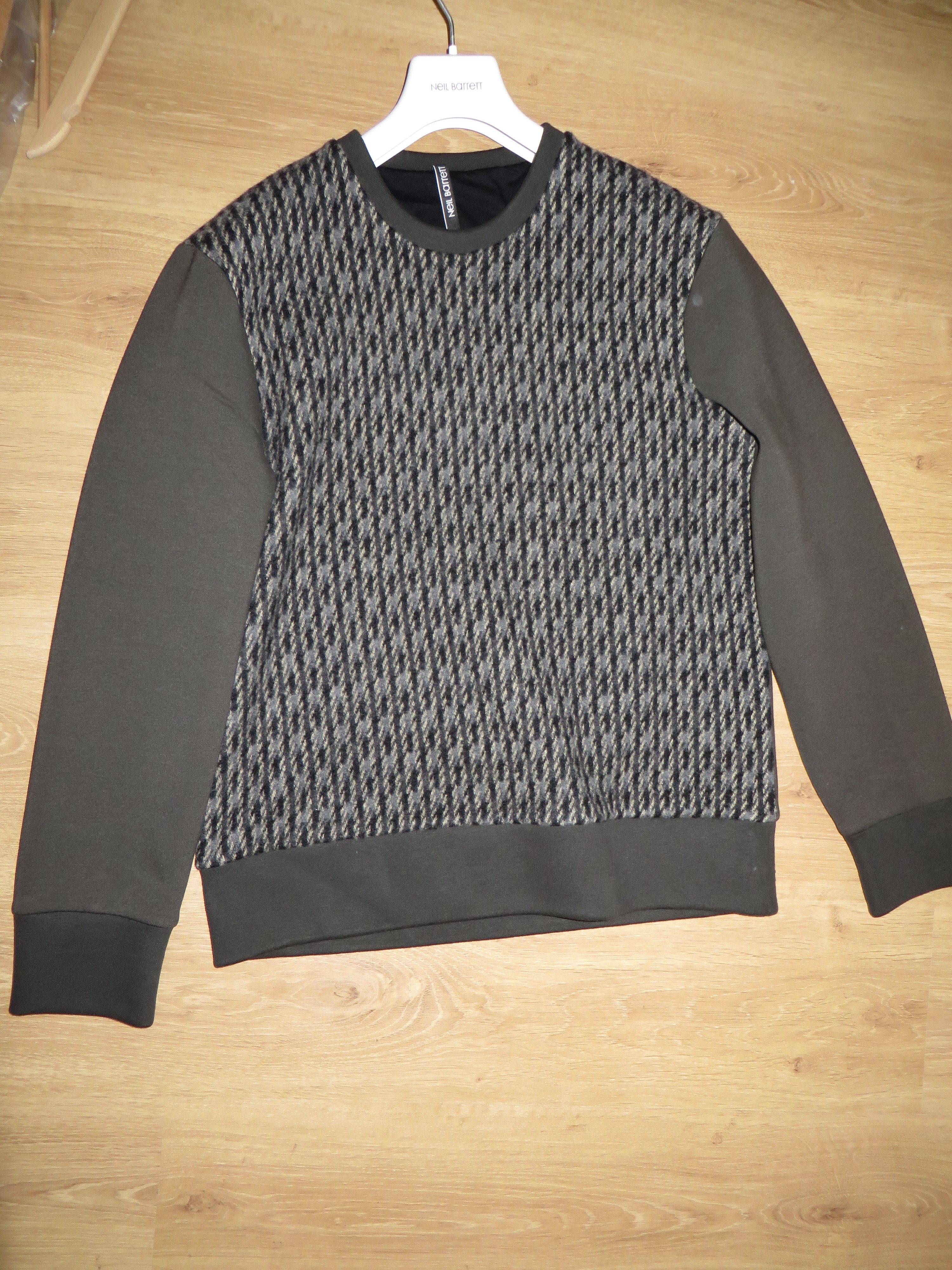 Neil Barrett Wool tweed and neoprene sweatshirt Size US M / EU 48-50 / 2 - 1 Thumbnail