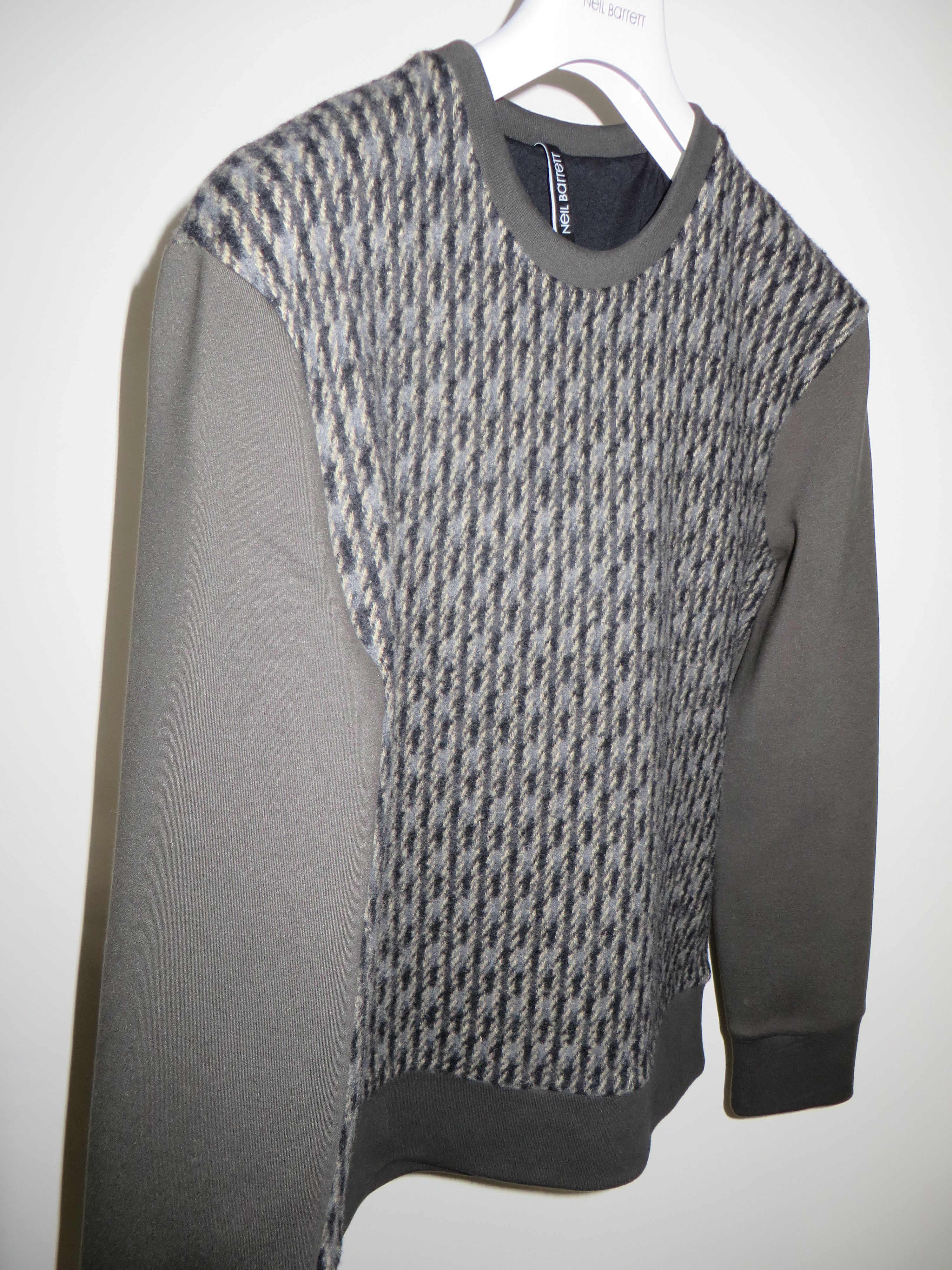 Neil Barrett Wool tweed and neoprene sweatshirt Size US M / EU 48-50 / 2 - 5 Thumbnail