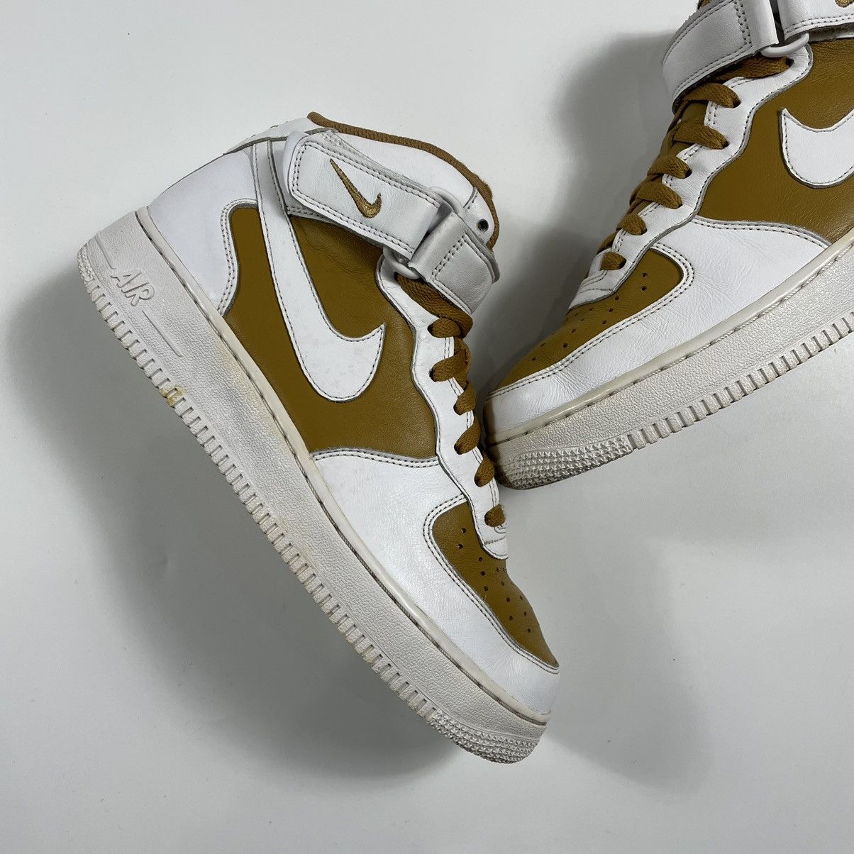 Nike 2017 Nike Air Force 1 Mid ID White Brown Size US 7 / EU 40 - 4 Thumbnail