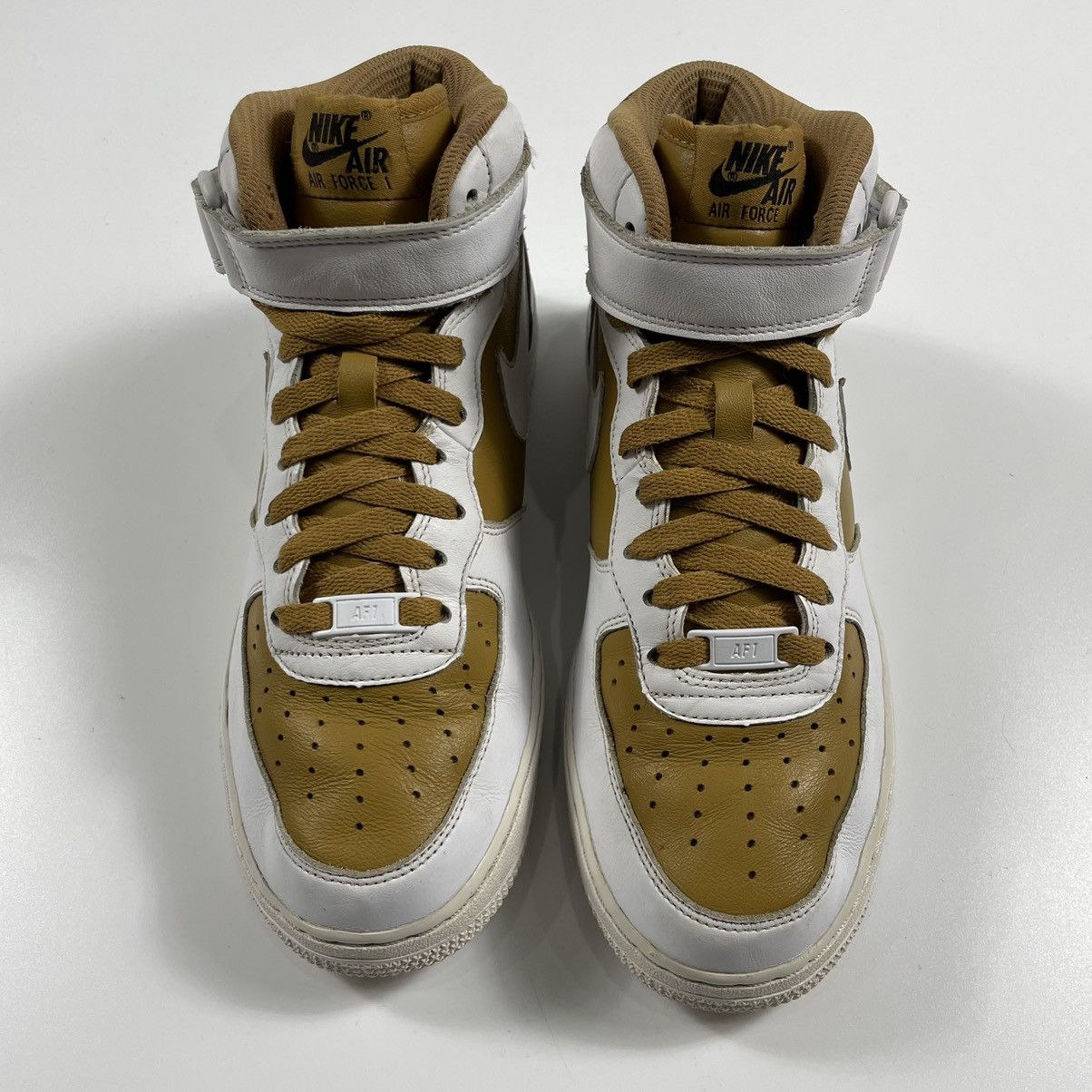 Nike 2017 Nike Air Force 1 Mid ID White Brown Size US 7 / EU 40 - 2 Thumbnail