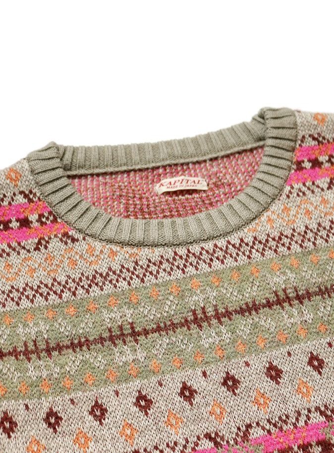 Kapital × Kapital Kountry KAPITAL 7G fair isle bone skull sweater knit Size US L / EU 52-54 / 3 - 3 Thumbnail
