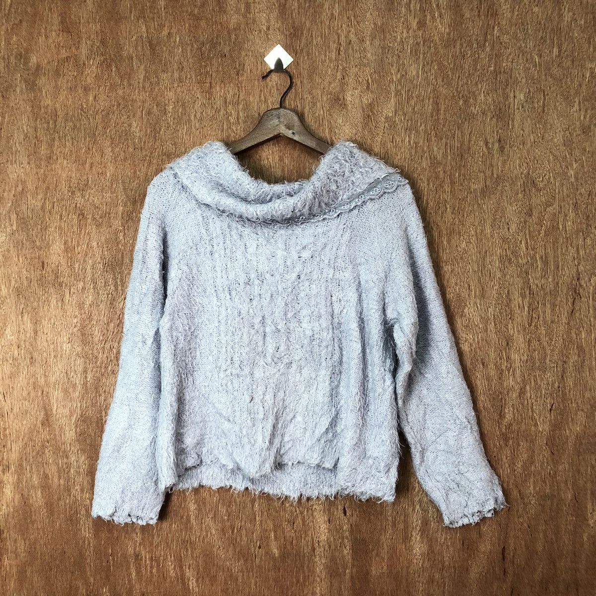 image of Homespun Knitwear x Mink Fur Coat Axes Femme Shag Shaggy Fur Mohair Knitwear 6551 in Purple (Size S