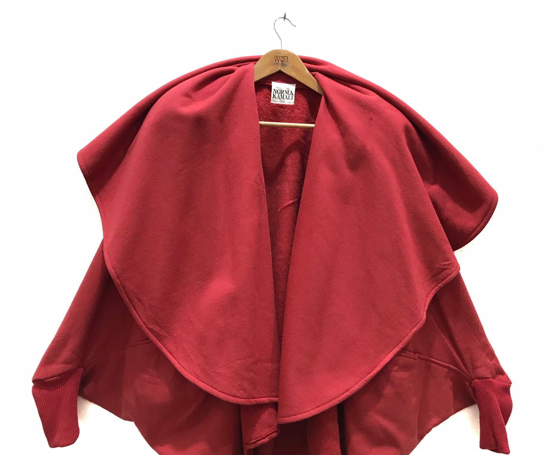 Japanese Brand Vintage Norma Kamali Asymmetrical Batwing Cardigan Coat Size US L / EU 52-54 / 3 - 4 Thumbnail
