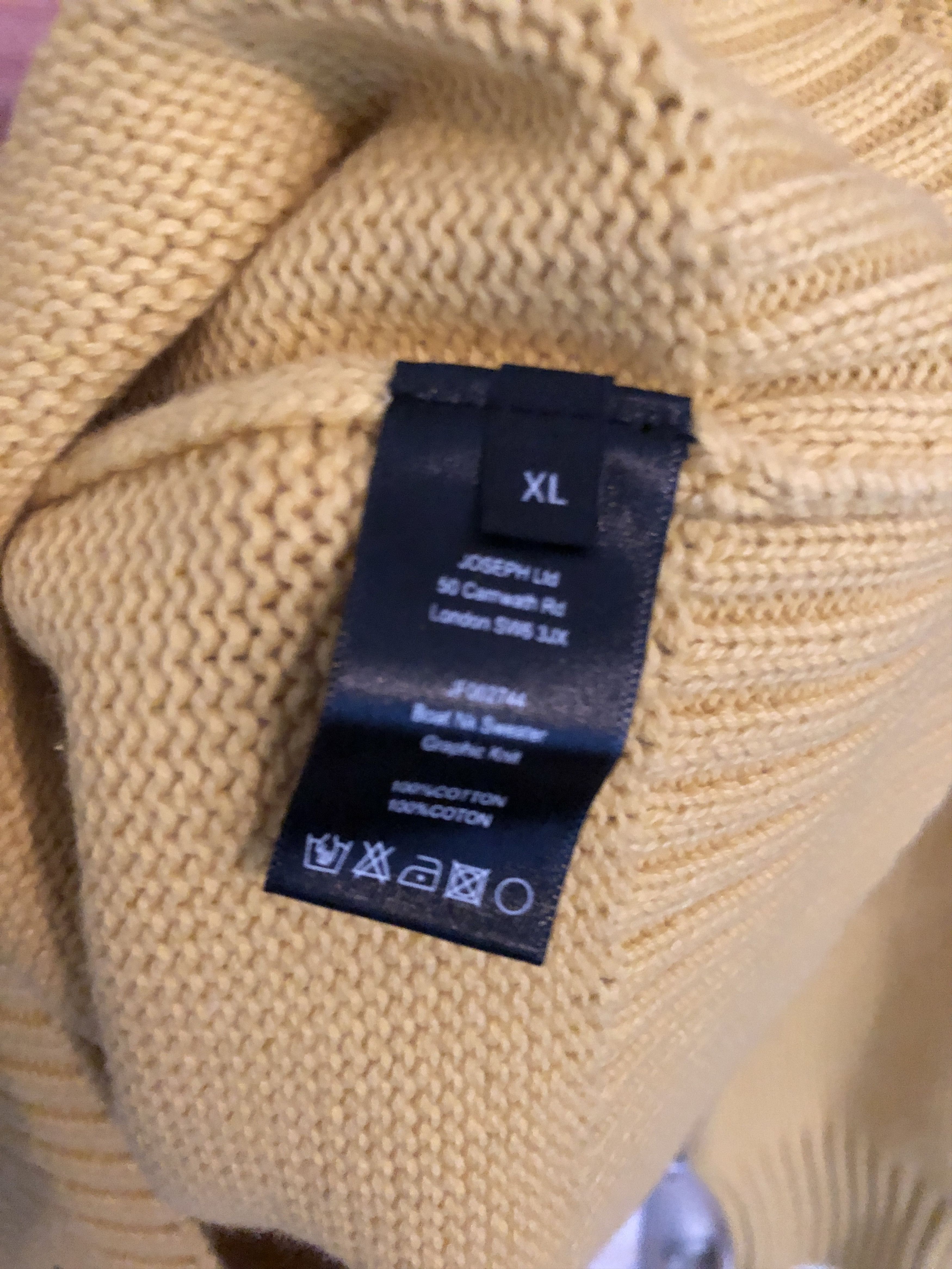 Joseph JOSEPH Yellow Boat Neck Graphic Knit Sweater XL Size US XL / EU 56 / 4 - 5 Thumbnail