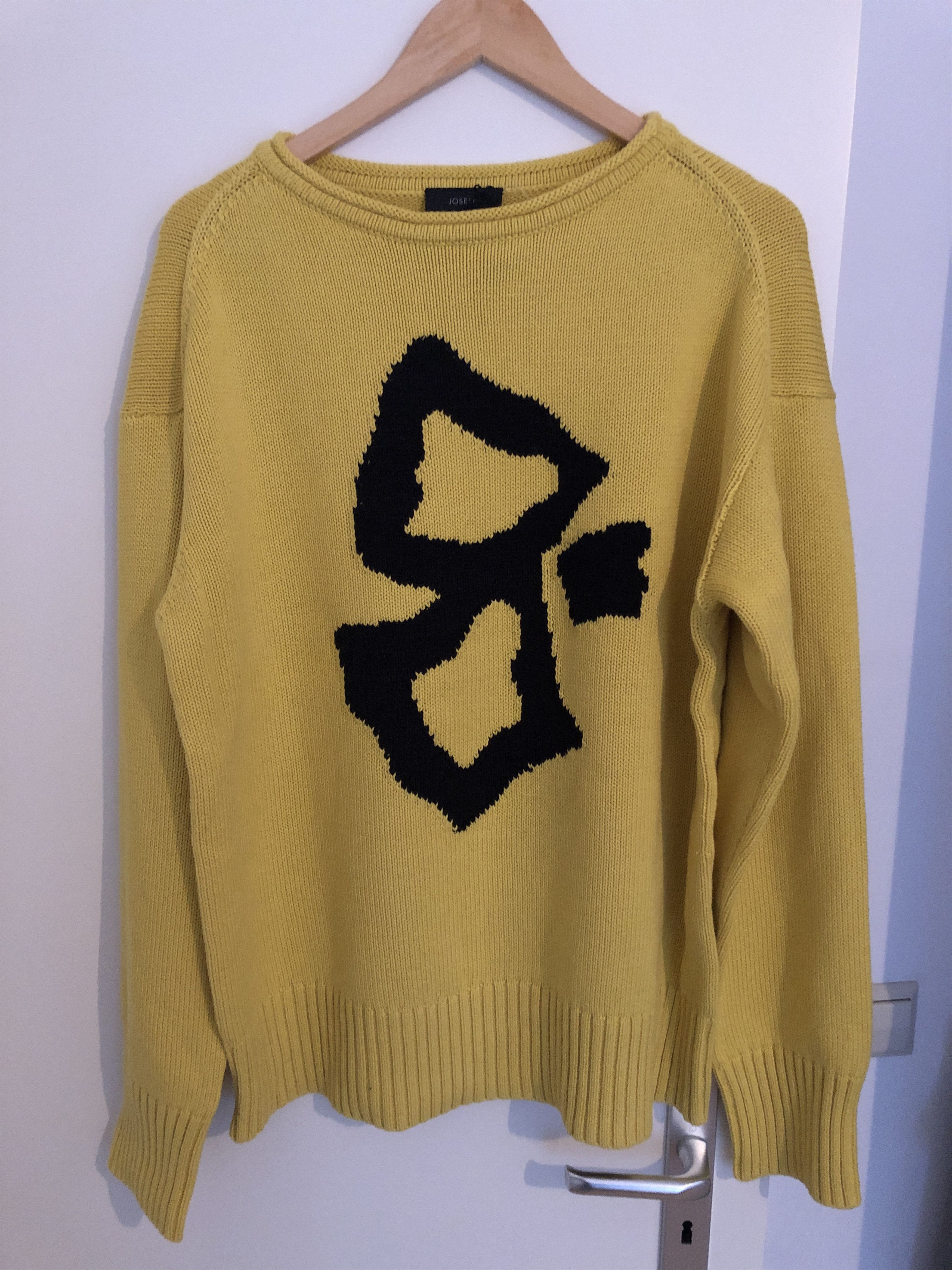 Joseph JOSEPH Yellow Boat Neck Graphic Knit Sweater XL Size US XL / EU 56 / 4 - 1 Thumbnail