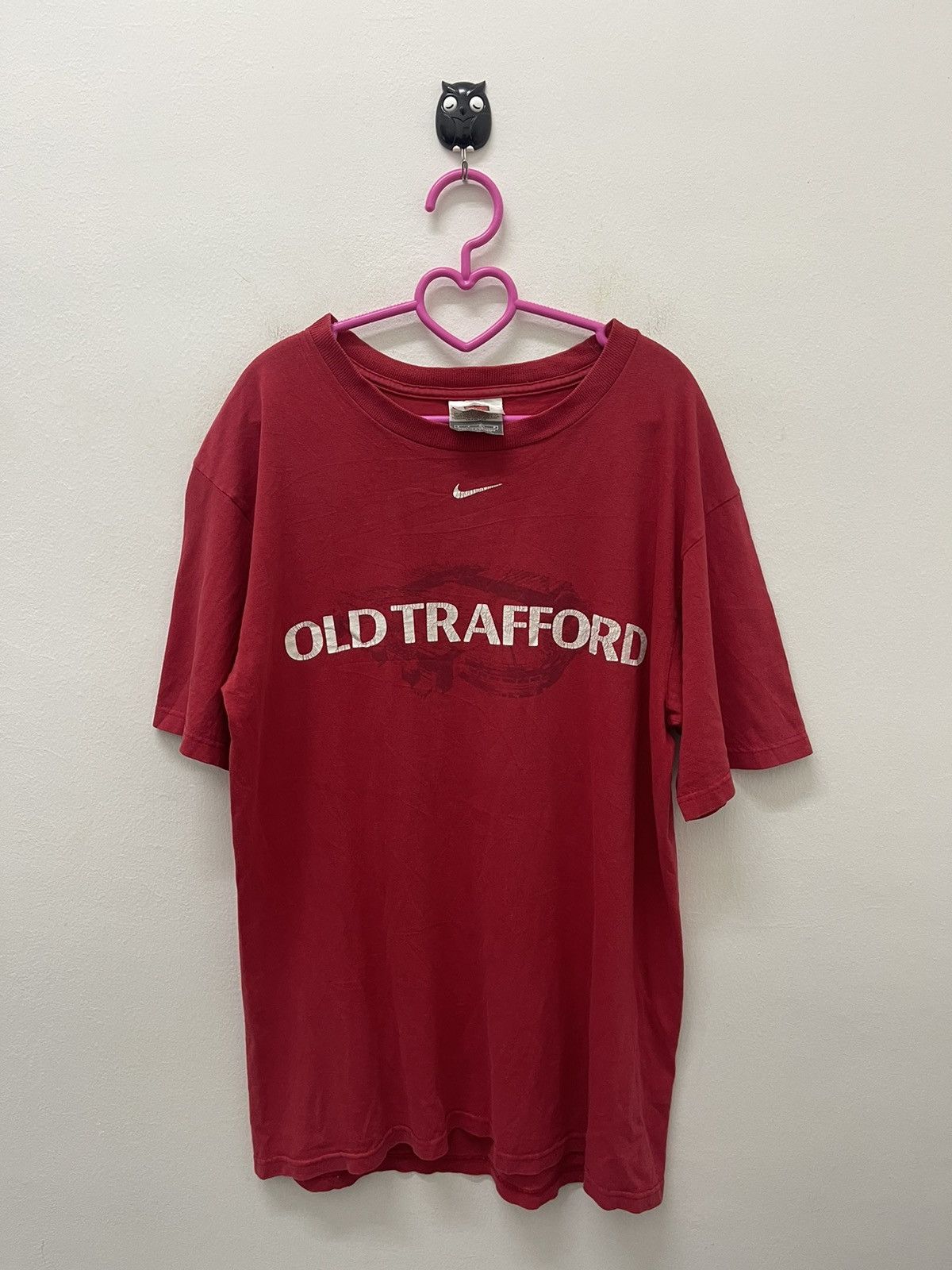 image of Vintage Nike Manchester United Old Trafford Tee in Red, Men's (Size Small)