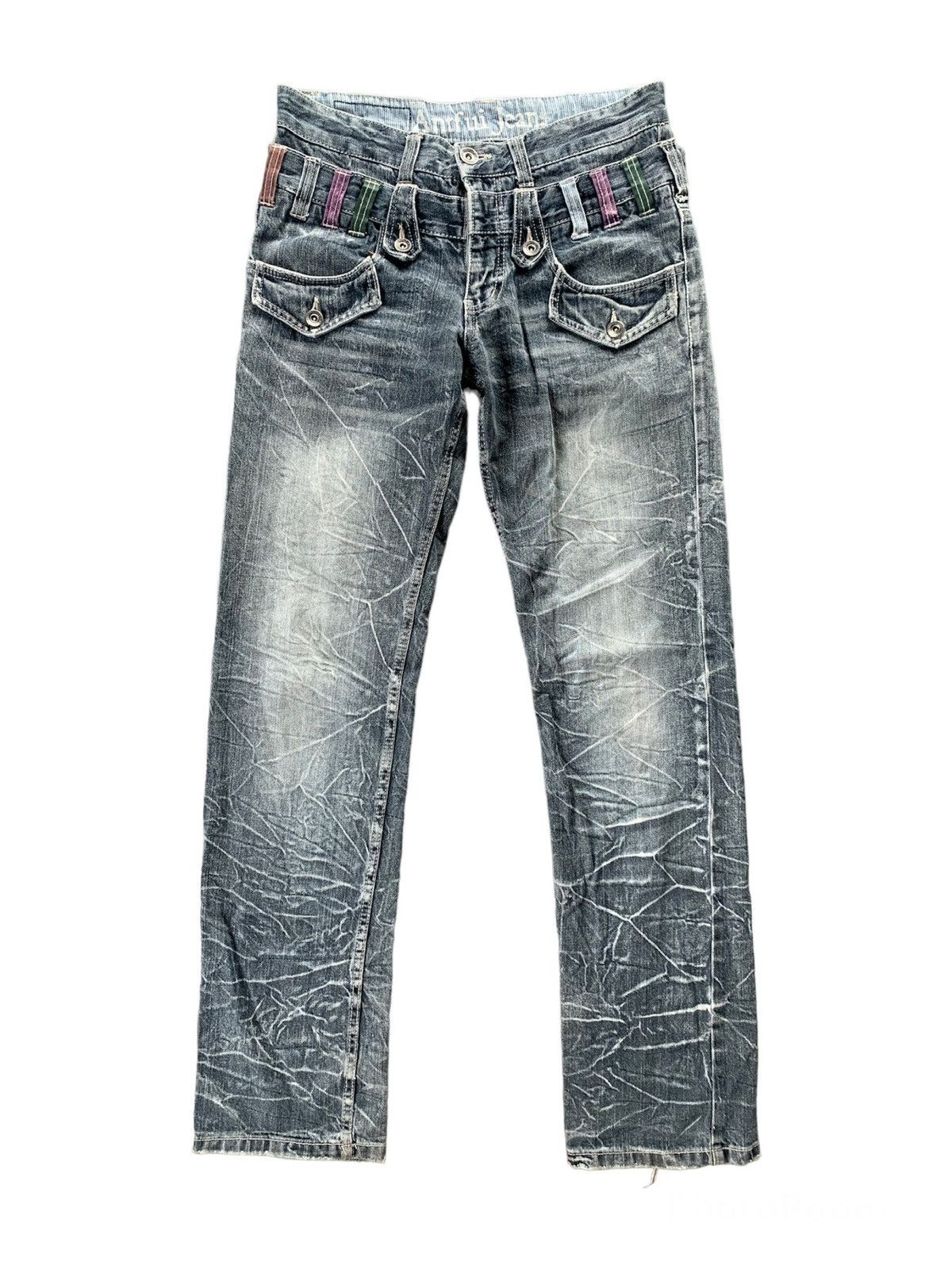 image of Hysteric Glamour x Ppfm Antfui Double Waist Flare Jeans Denim Pants, Men's (Size 32)