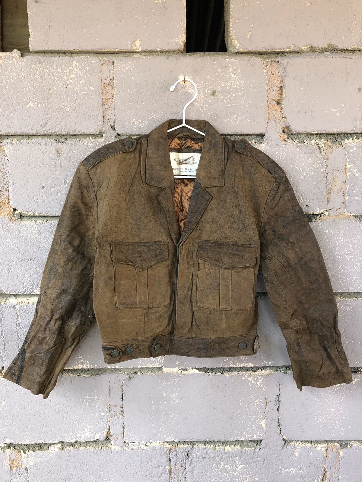 Rare Vintage GUESS GEORGES MARCIANO Flight Leather Jacket
