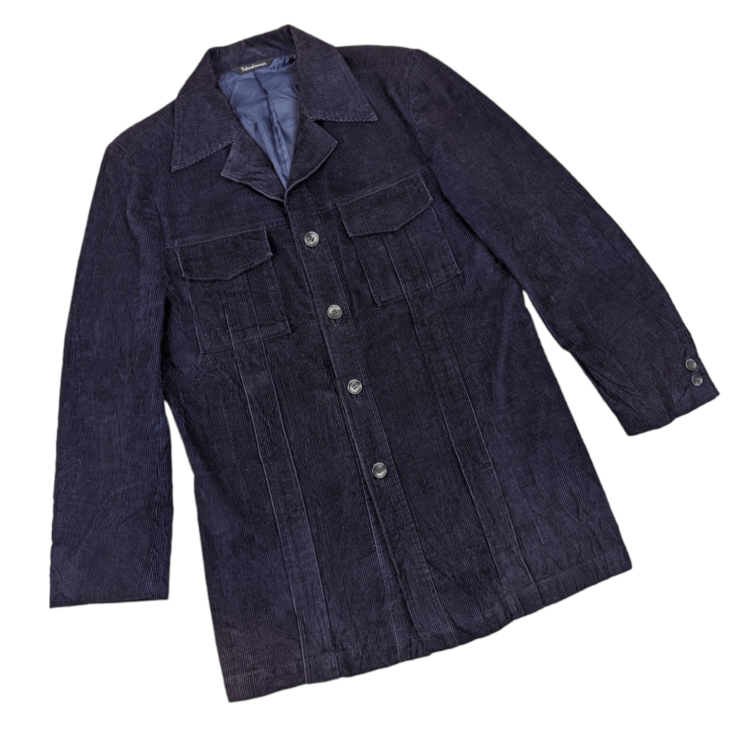 Japanese Brand Japan TAKASHIMAYA Curdoroy Denim Style Casual Blazer Jacket Size L / US 10 / IT 46 - 3 Thumbnail
