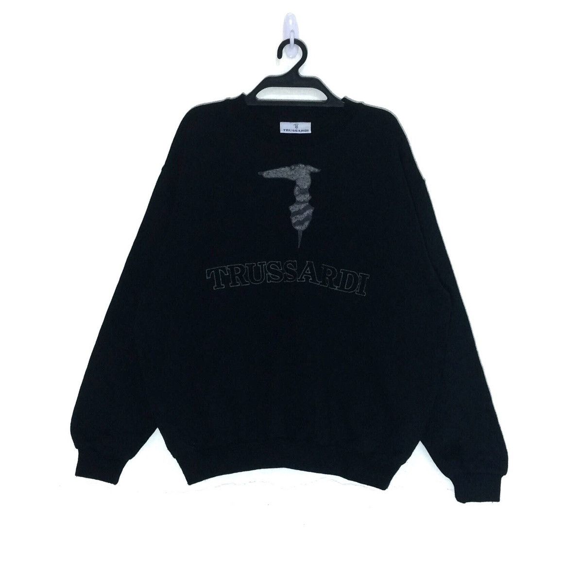 Vtg TRUSSARDI Embroidery Pullover Crewneck Made in ITALY