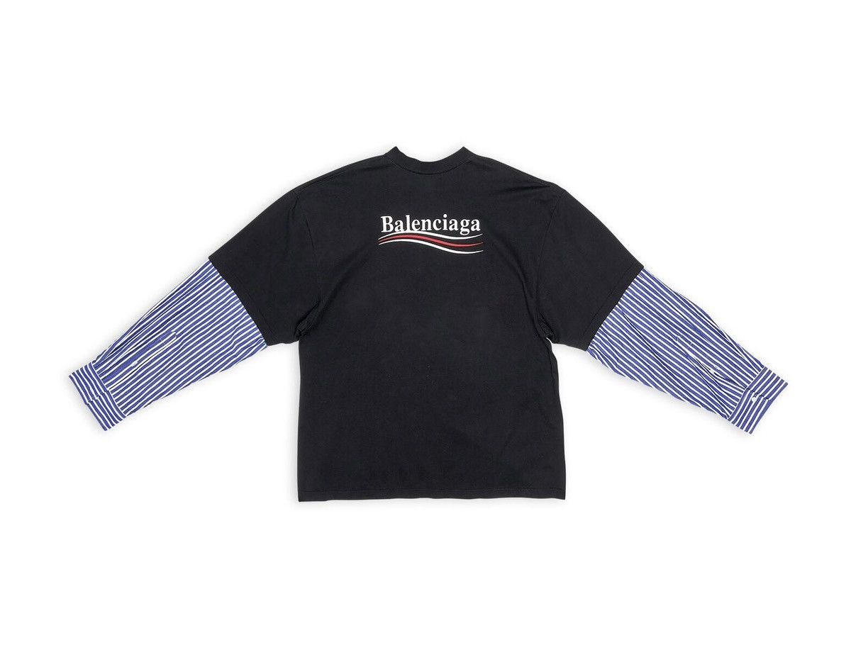 image of Balenciaga Political Campaign Layered T-Shirt in Black, Men's (Size Small)