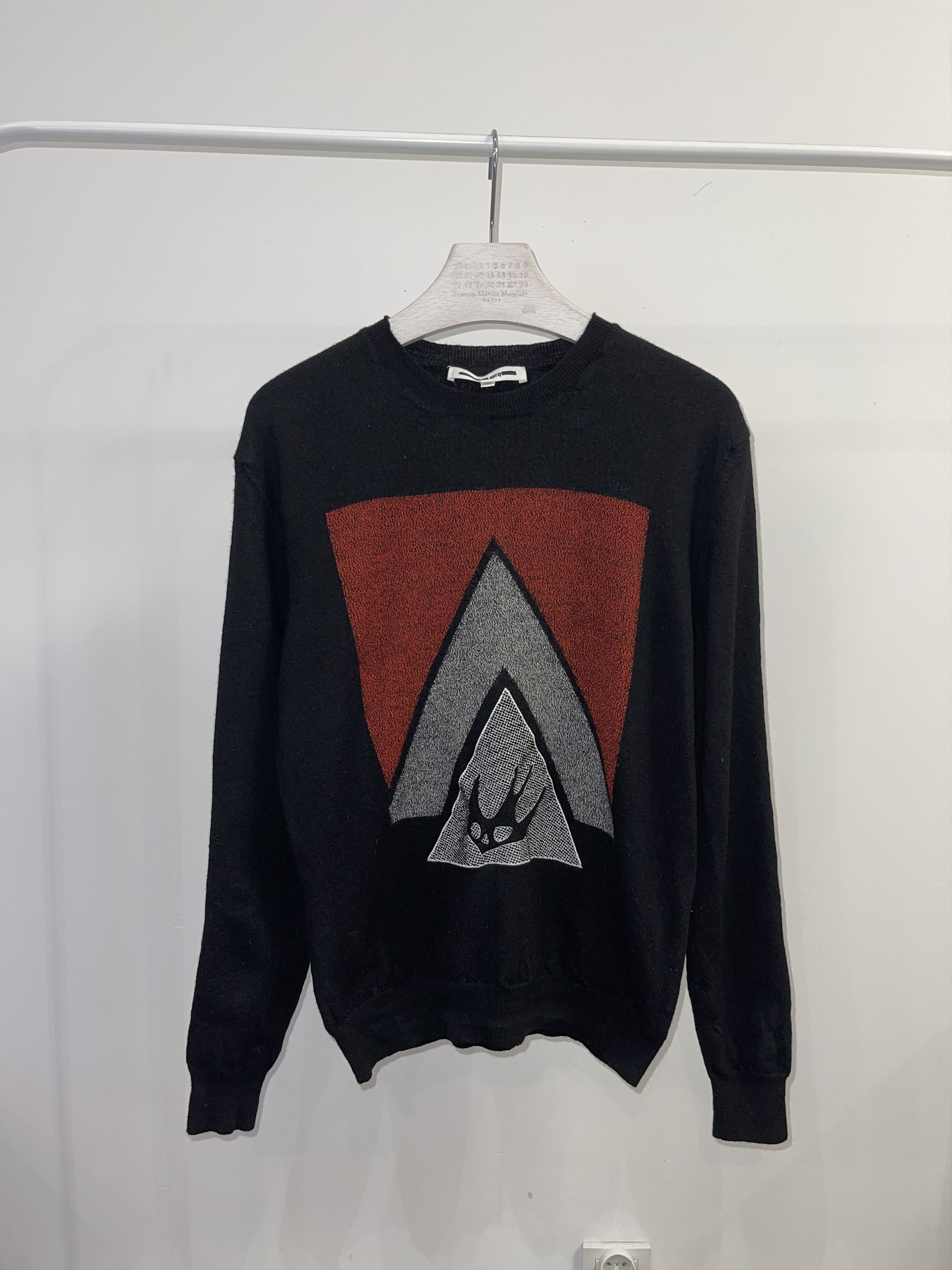 image of Aw16 Alexander Mcqueen Big Swan Logo Black Sweater, Men's (Size Small)