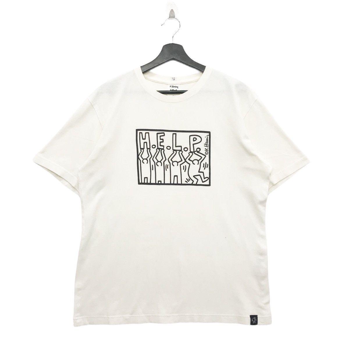 Keith Haring × Vintage Vintage KEITH HARING HELP Pop Art Designer Size US L / EU 52-54 / 3 - 1 Thumbnail
