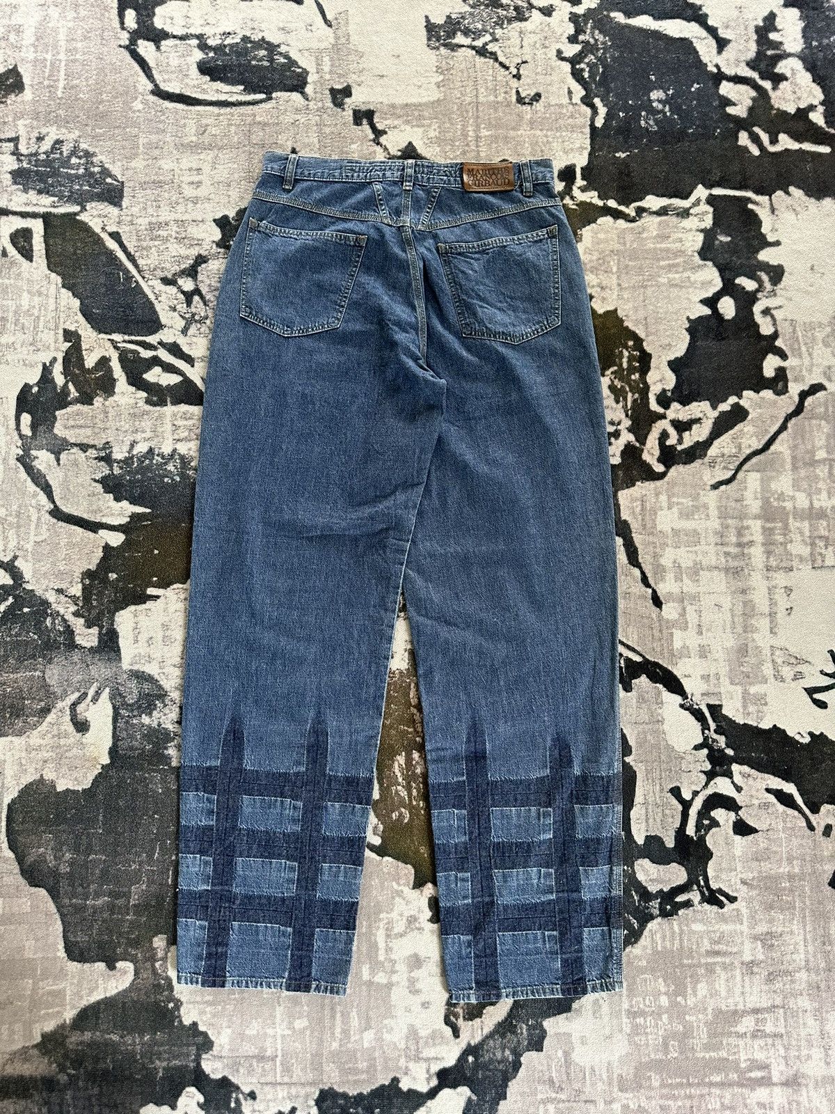 Marithe + Francois Girbaud 1980s Marithe Francois Girbaud Antique X indigo blue jeans Size US 34 / EU 50 - 12 Thumbnail