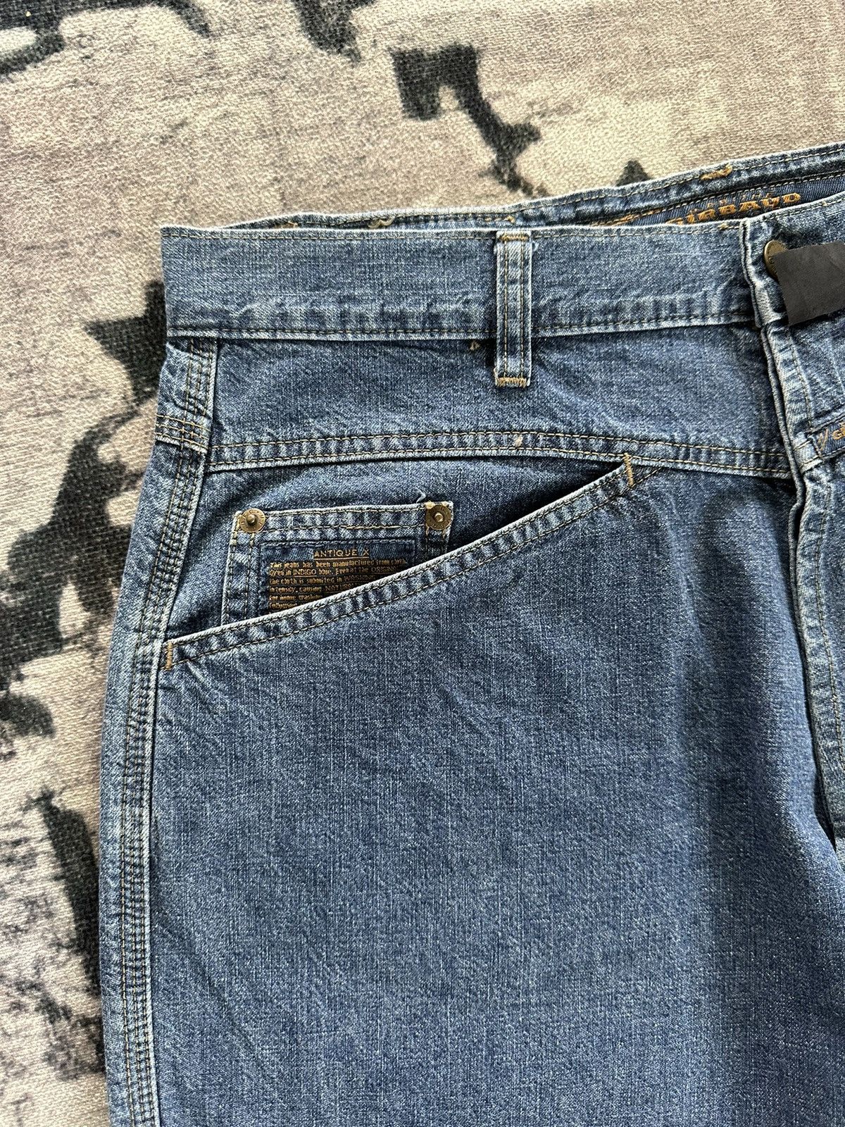 Marithe + Francois Girbaud 1980s Marithe Francois Girbaud Antique X indigo blue jeans Size US 34 / EU 50 - 4 Thumbnail
