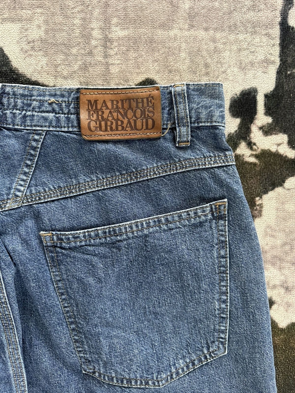 Marithe + Francois Girbaud 1980s Marithe Francois Girbaud Antique X indigo blue jeans Size US 34 / EU 50 - 14 Thumbnail