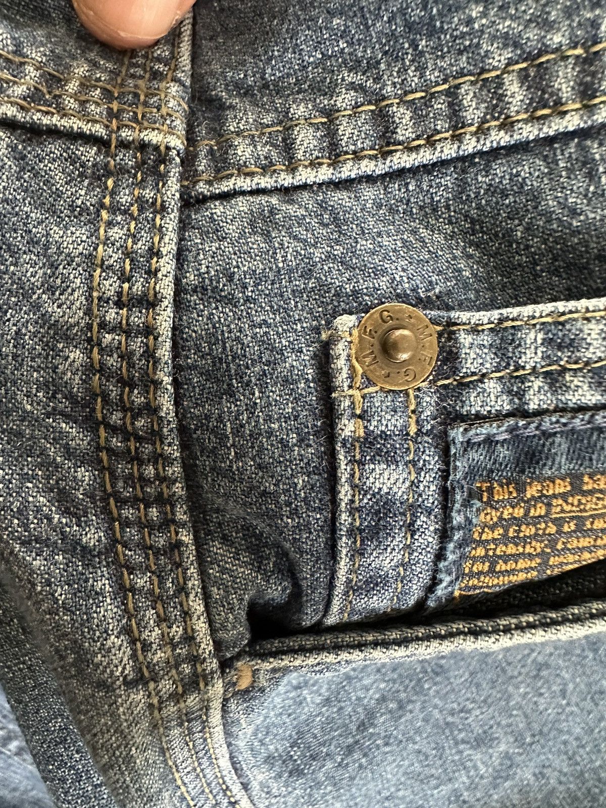 Marithe + Francois Girbaud 1980s Marithe Francois Girbaud Antique X indigo blue jeans Size US 34 / EU 50 - 18 Thumbnail