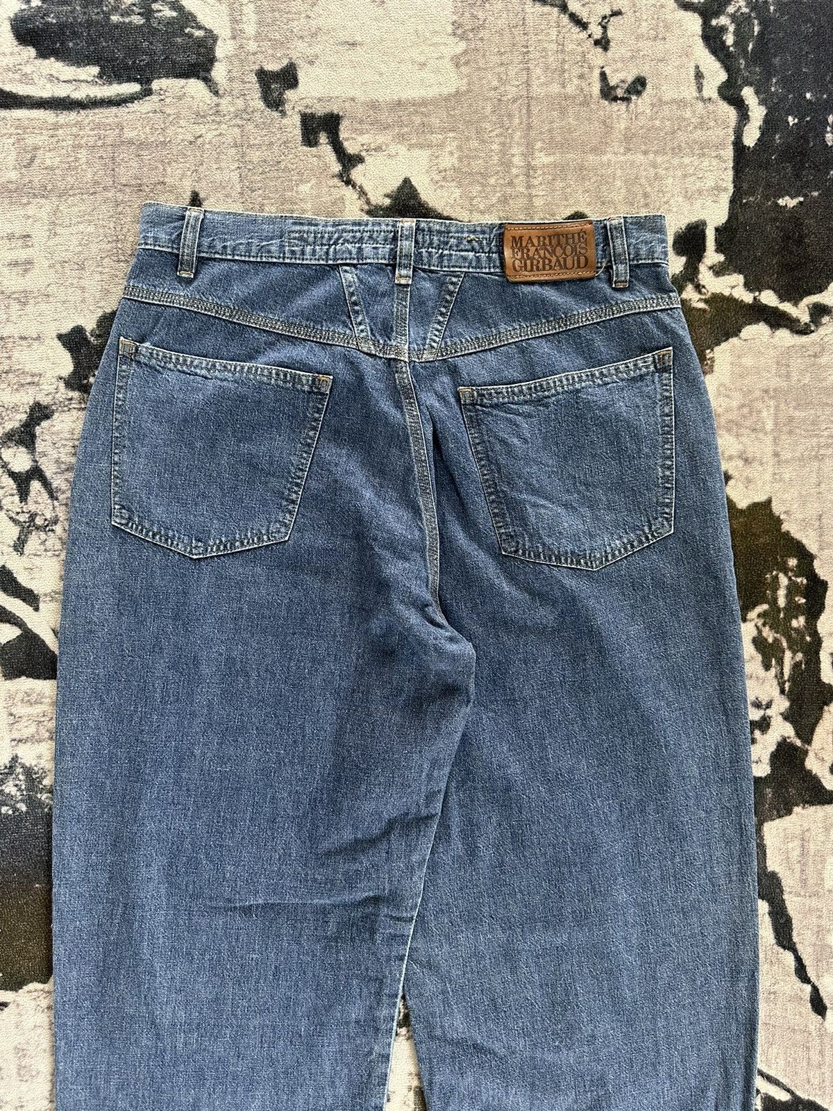 Marithe + Francois Girbaud 1980s Marithe Francois Girbaud Antique X indigo blue jeans Size US 34 / EU 50 - 13 Thumbnail