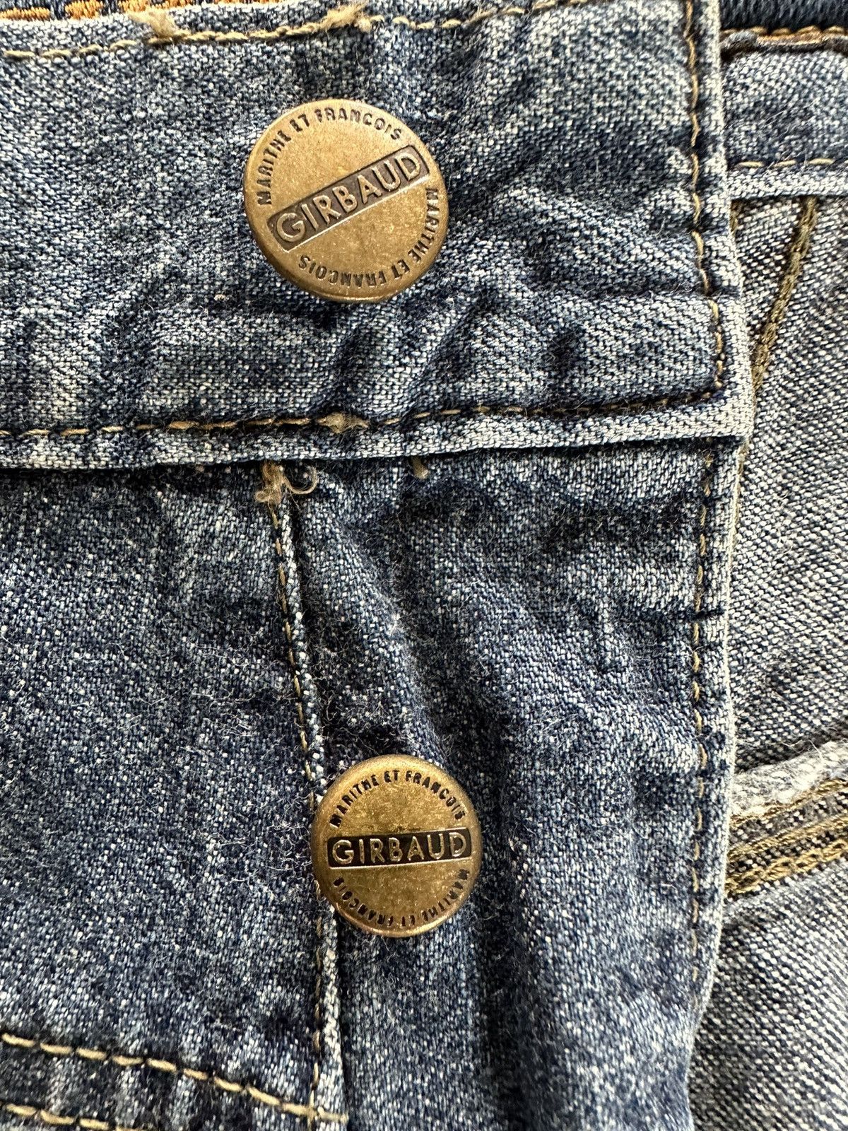 Marithe + Francois Girbaud 1980s Marithe Francois Girbaud Antique X indigo blue jeans Size US 34 / EU 50 - 9 Thumbnail