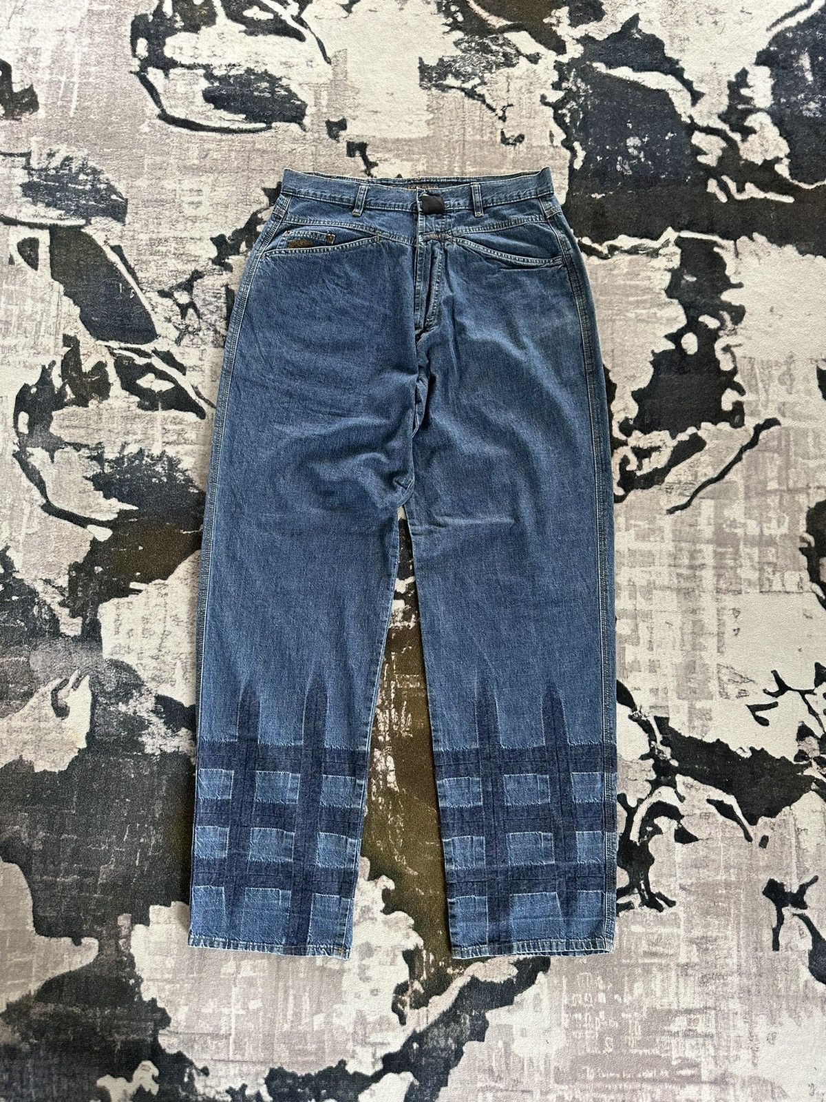 Marithe + Francois Girbaud 1980s Marithe Francois Girbaud Antique X indigo blue jeans Size US 34 / EU 50 - 1 Thumbnail