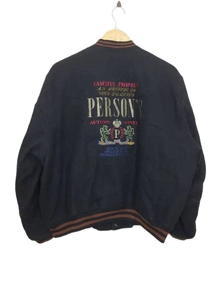 image of Persons x Varsity Jacket Person's Autumn Winter Quilted Wool Varsity Jacket, Men's (Size Medium)