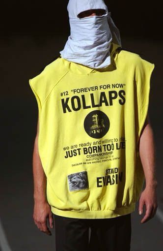Raf Simons Redux Yellow 'Kollaps' Hoodie Size US L / EU 52-54 / 3 - 7 Thumbnail