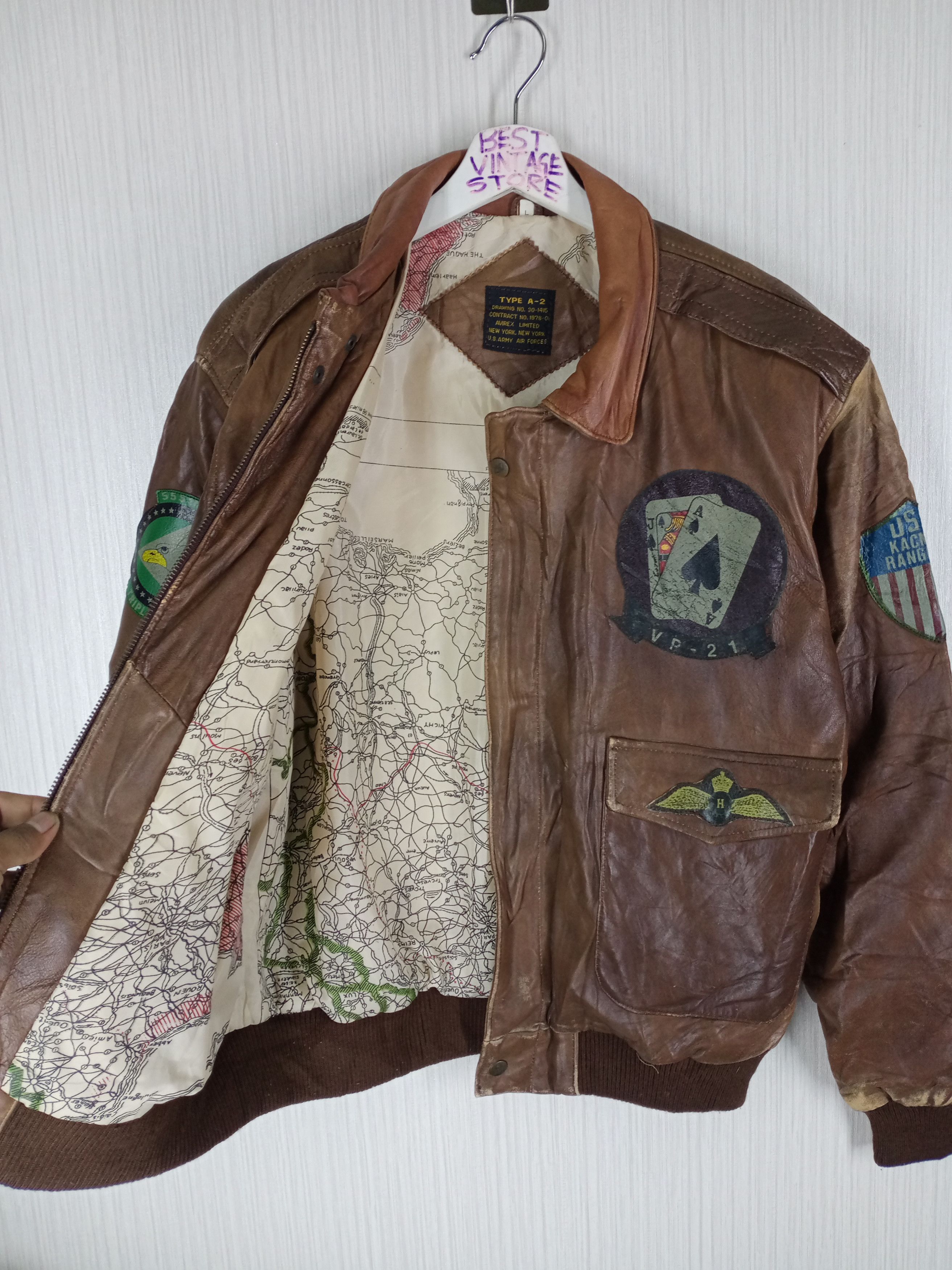 Avirex 70s Usa Army Air Force Avirex Leather Jacket Type A-2 Faded Size US M / EU 48-50 / 2 - 3 Thumbnail
