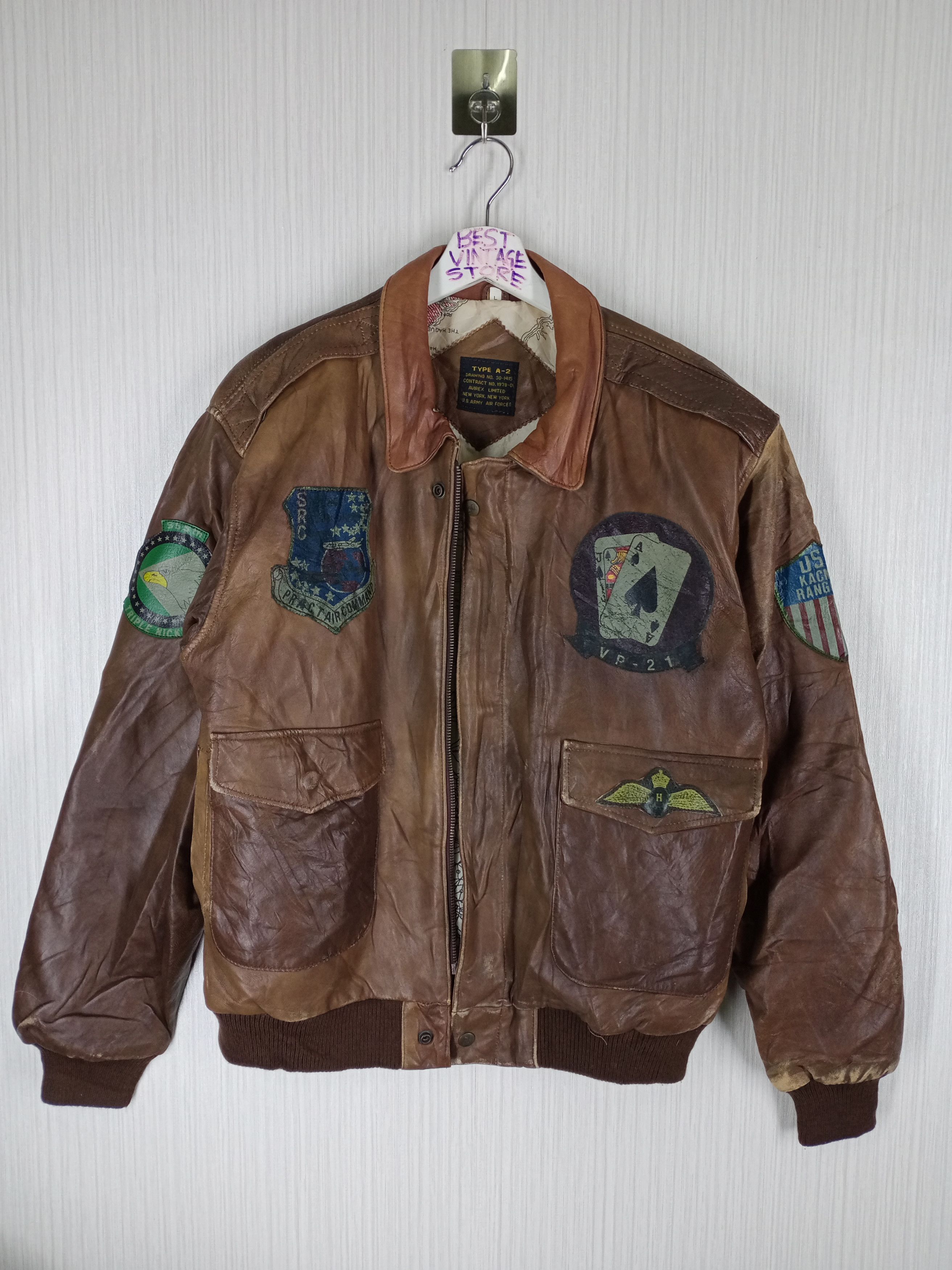 Avirex 70s Usa Army Air Force Avirex Leather Jacket Type A-2 Faded Size US M / EU 48-50 / 2 - 2 Thumbnail