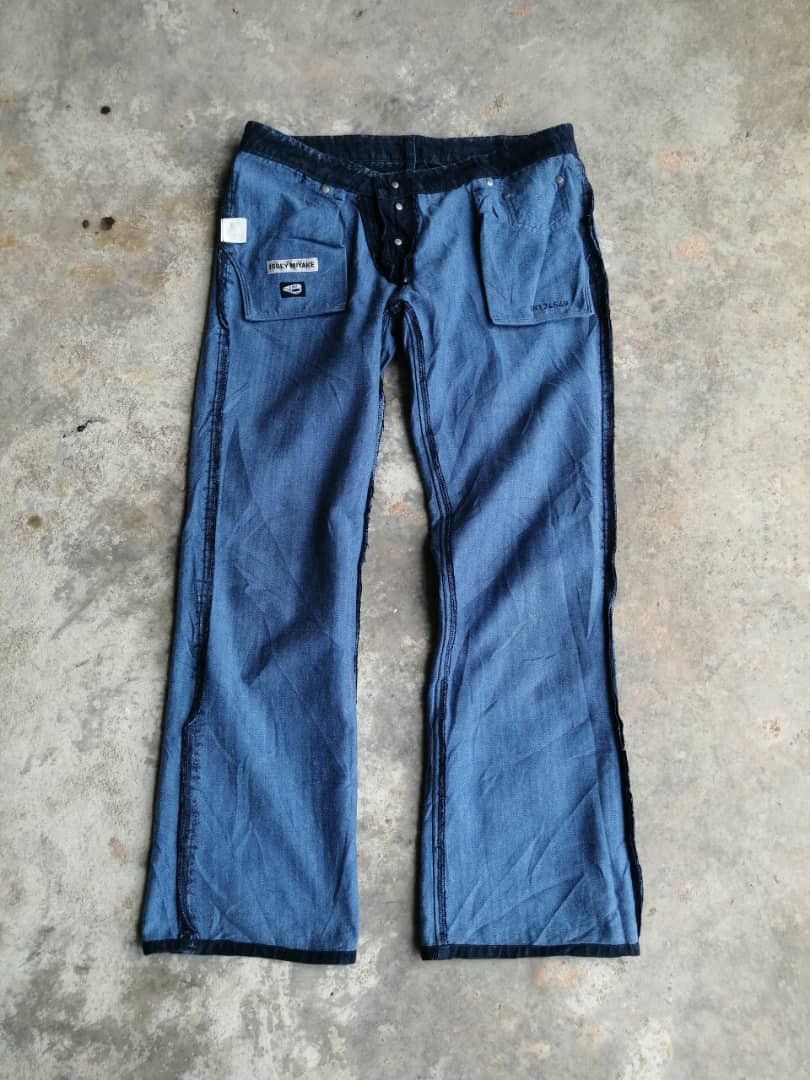 Issey Miyake RARE🔥 Miyake A-POC Cotton GALAXY Flare Denim Size 34" / US 12 / IT 48 - 15 Thumbnail