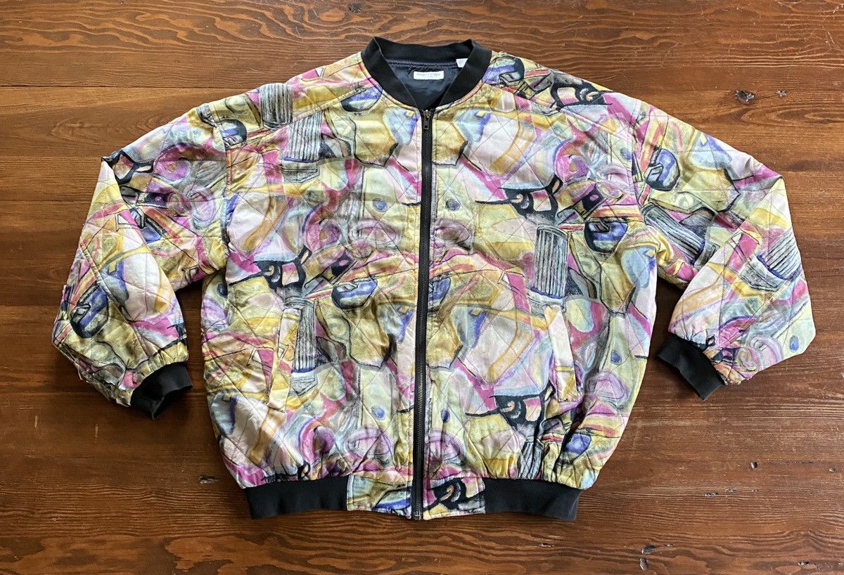 Robert Stock Vintage 80’s Robert Stock Distressed Silk Light Jacket Size US L / EU 52-54 / 3 - 2 Thumbnail