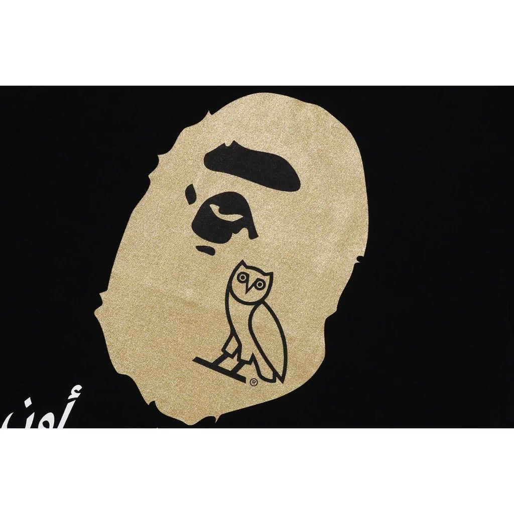 BAPE x OVO Ape Head Tee Black Gold