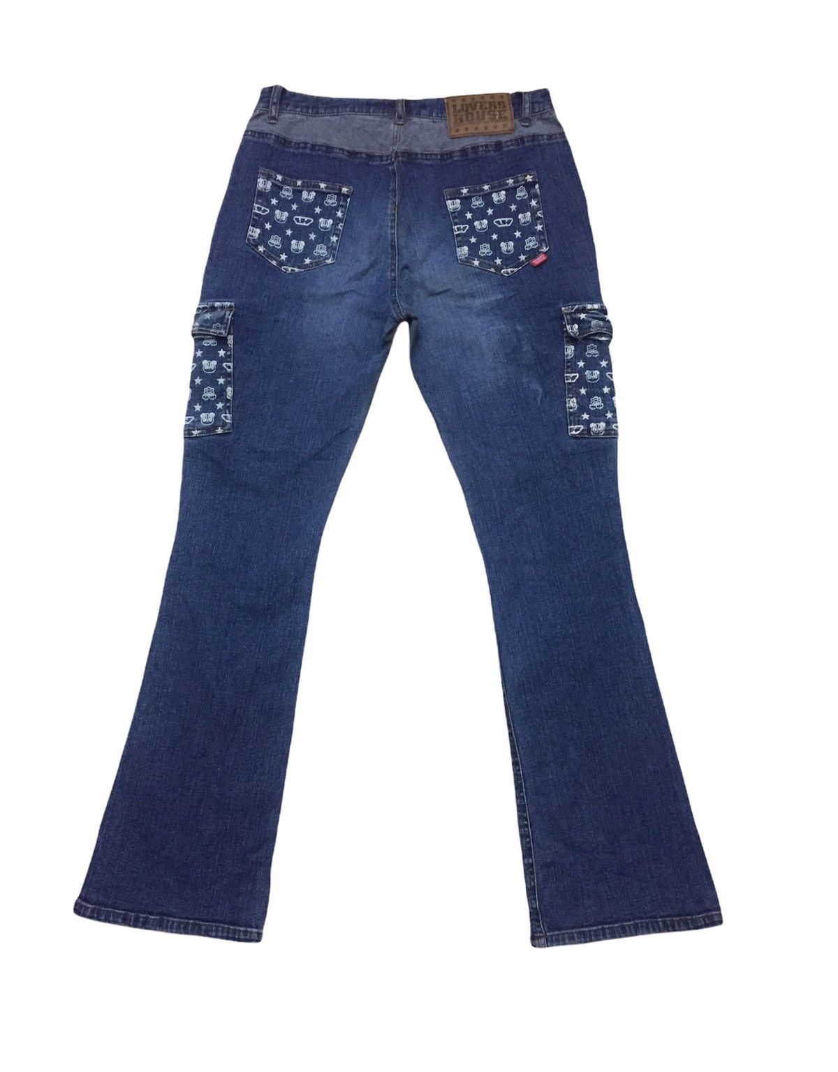 Other Super Lover Denim Cargo Flare Pants Size 29" - 2 Thumbnail
