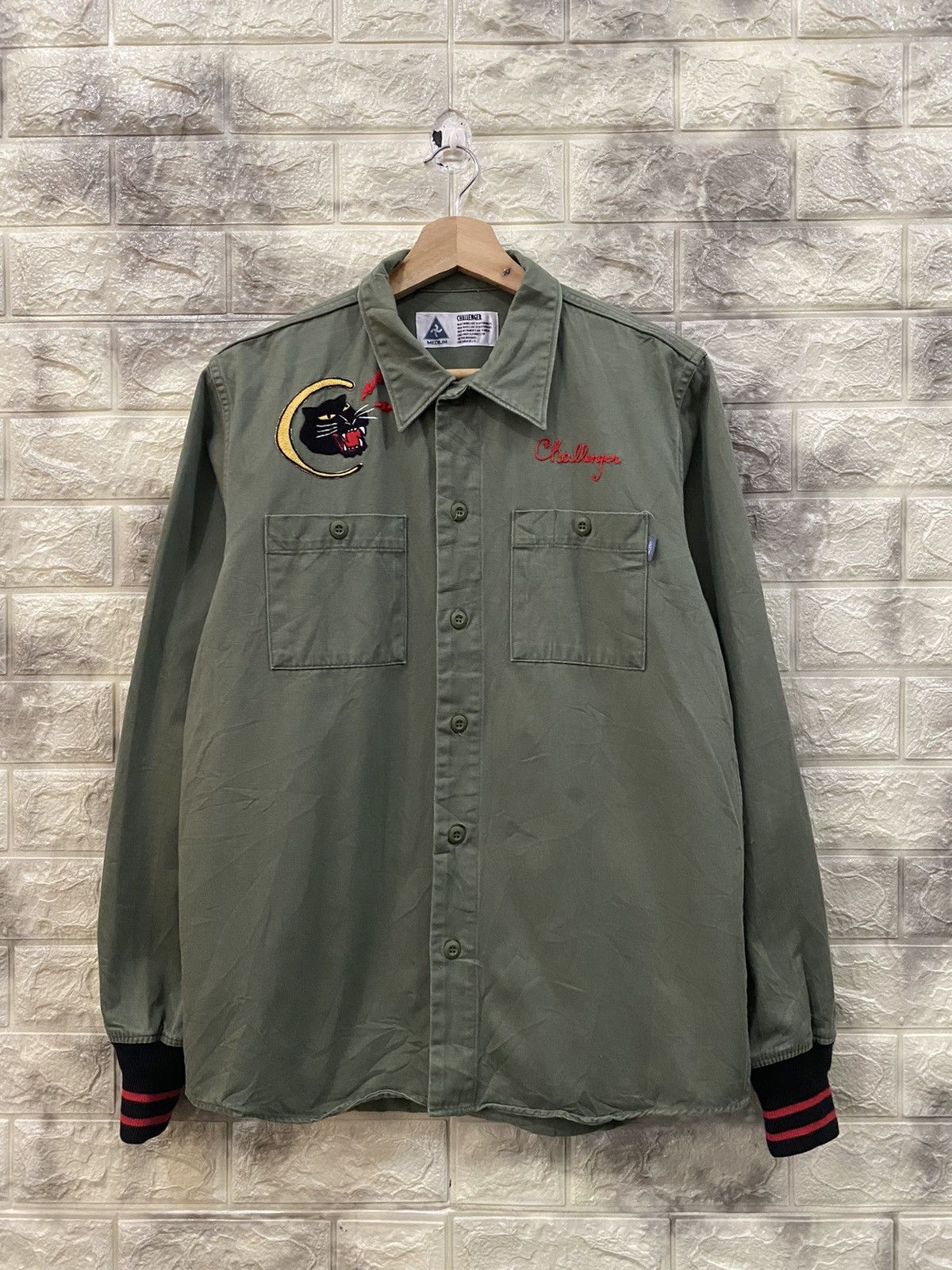 CHALLENGER × Vintage Vintage Challenger “black cat” embroidery logo shirt Size US M / EU 48-50 / 2 - 3 Thumbnail