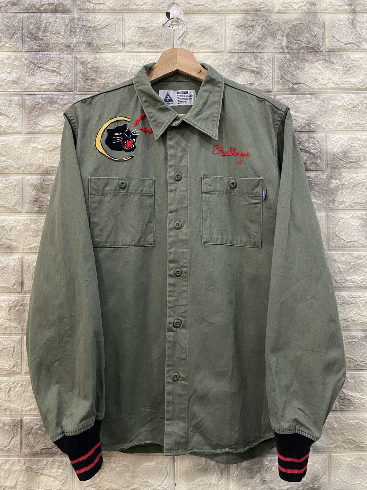 CHALLENGER × Vintage Vintage Challenger “black cat” embroidery logo shirt Size US M / EU 48-50 / 2 - 9 Thumbnail