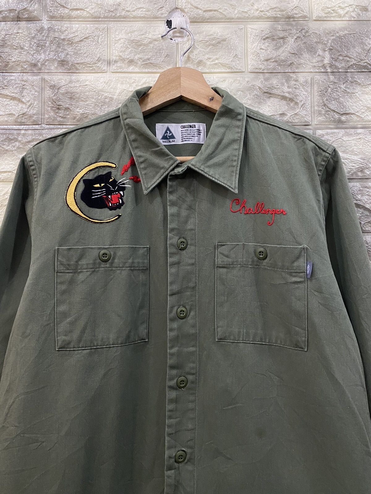 CHALLENGER × Vintage Vintage Challenger “black cat” embroidery logo shirt Size US M / EU 48-50 / 2 - 6 Thumbnail