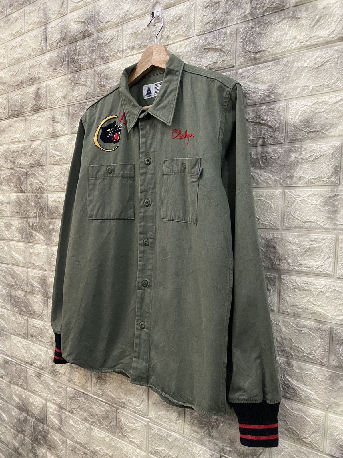 CHALLENGER × Vintage Vintage Challenger “black cat” embroidery logo shirt Size US M / EU 48-50 / 2 - 5 Thumbnail