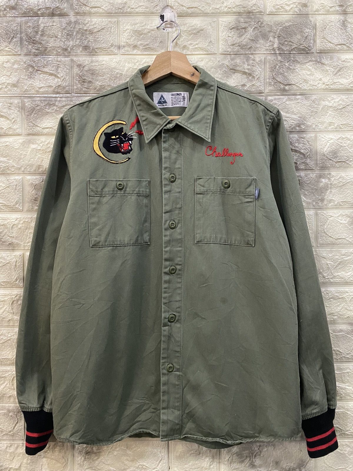 CHALLENGER × Vintage Vintage Challenger “black cat” embroidery logo shirt Size US M / EU 48-50 / 2 - 2 Thumbnail