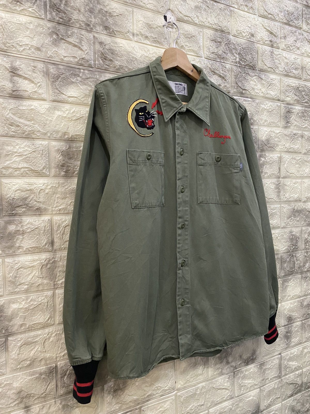 CHALLENGER × Vintage Vintage Challenger “black cat” embroidery logo shirt Size US M / EU 48-50 / 2 - 4 Thumbnail