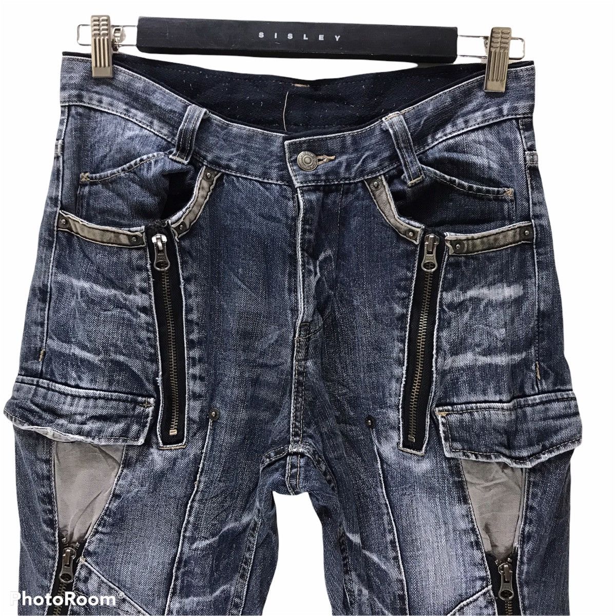 Japanese Brand PPFM Denim Bondage Zipper Pants Size US 30 / EU 46 - 3 Thumbnail