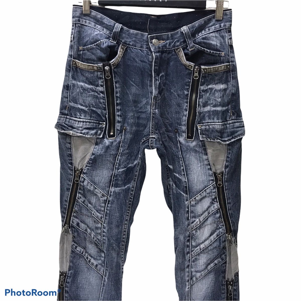 Japanese Brand PPFM Denim Bondage Zipper Pants Size US 30 / EU 46 - 4 Thumbnail