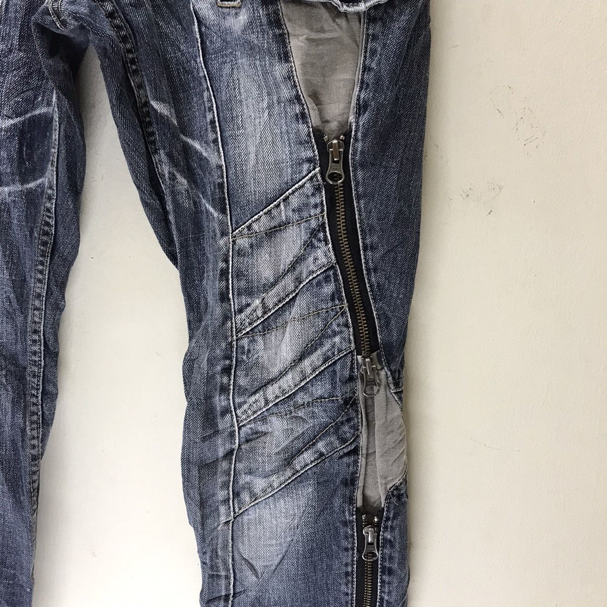 Japanese Brand PPFM Denim Bondage Zipper Pants Size US 30 / EU 46 - 6 Thumbnail