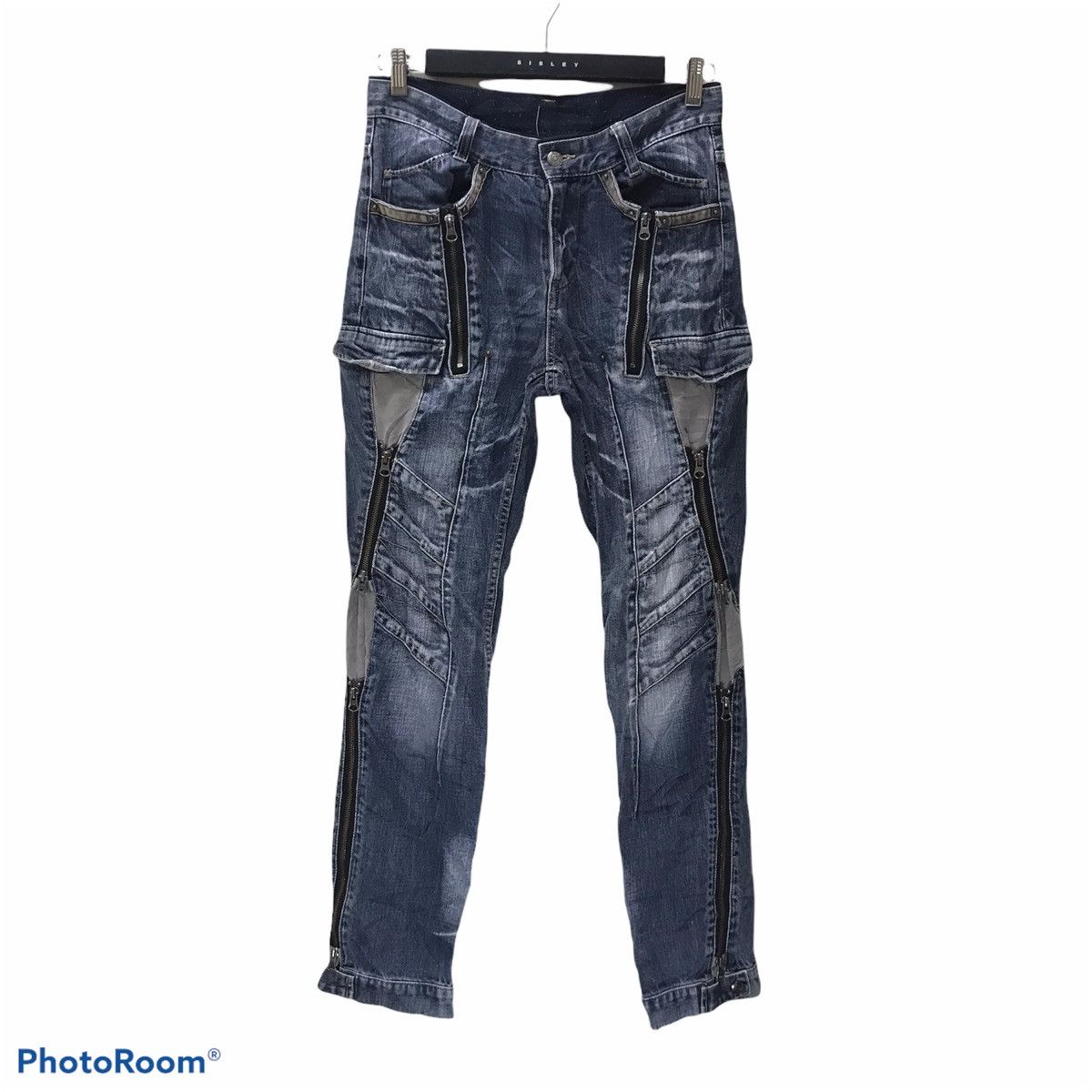 Japanese Brand PPFM Denim Bondage Zipper Pants Size US 30 / EU 46 - 1 Thumbnail