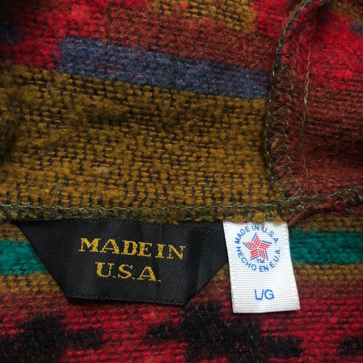 Vintage Vintage 80s navajo aztec sweater zipper wool Size US L / EU 52-54 / 3 - 3 Thumbnail