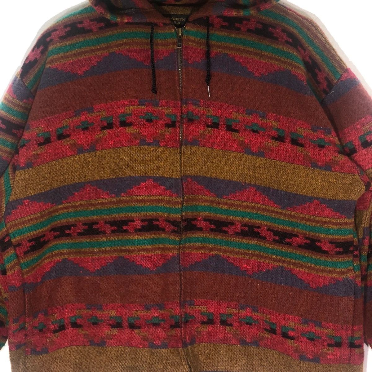 Vintage Vintage 80s navajo aztec sweater zipper wool Size US L / EU 52-54 / 3 - 2 Thumbnail