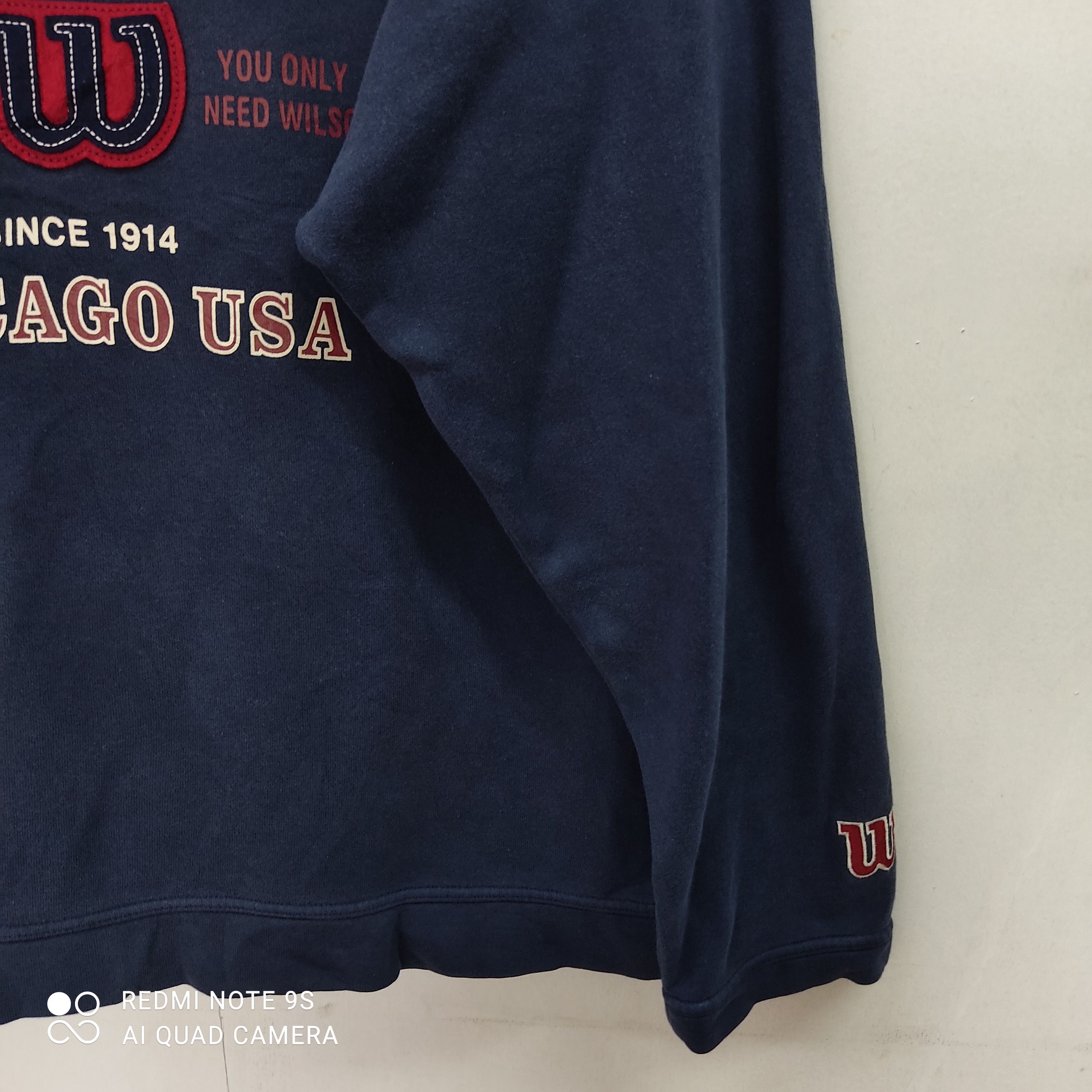 Vintage × Wilson Wilson Chicago Big Logo W Embroidery Faded Blue Sweatshirt Size US XXL / EU 58 / 5 - 8 Thumbnail