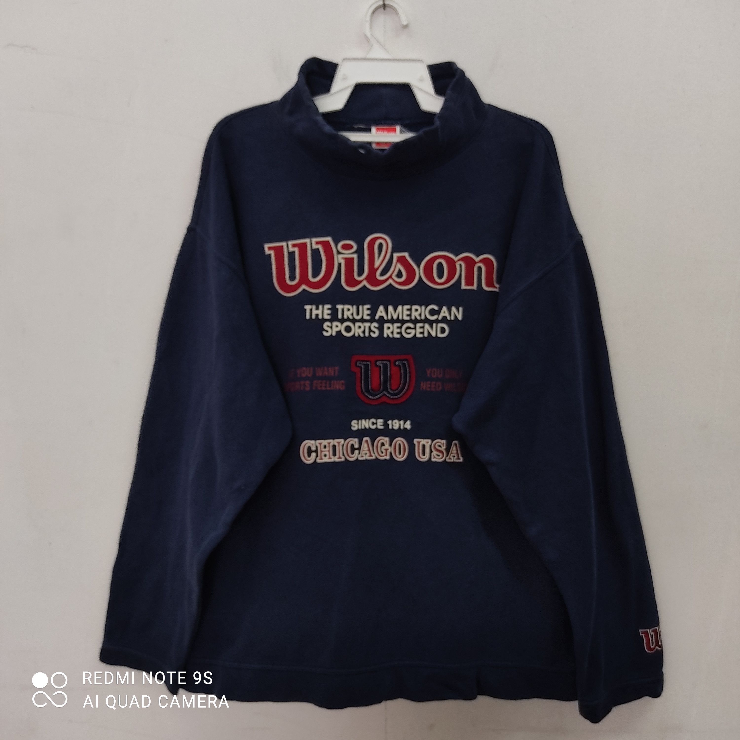 Vintage × Wilson Wilson Chicago Big Logo W Embroidery Faded Blue Sweatshirt Size US XXL / EU 58 / 5 - 1 Thumbnail