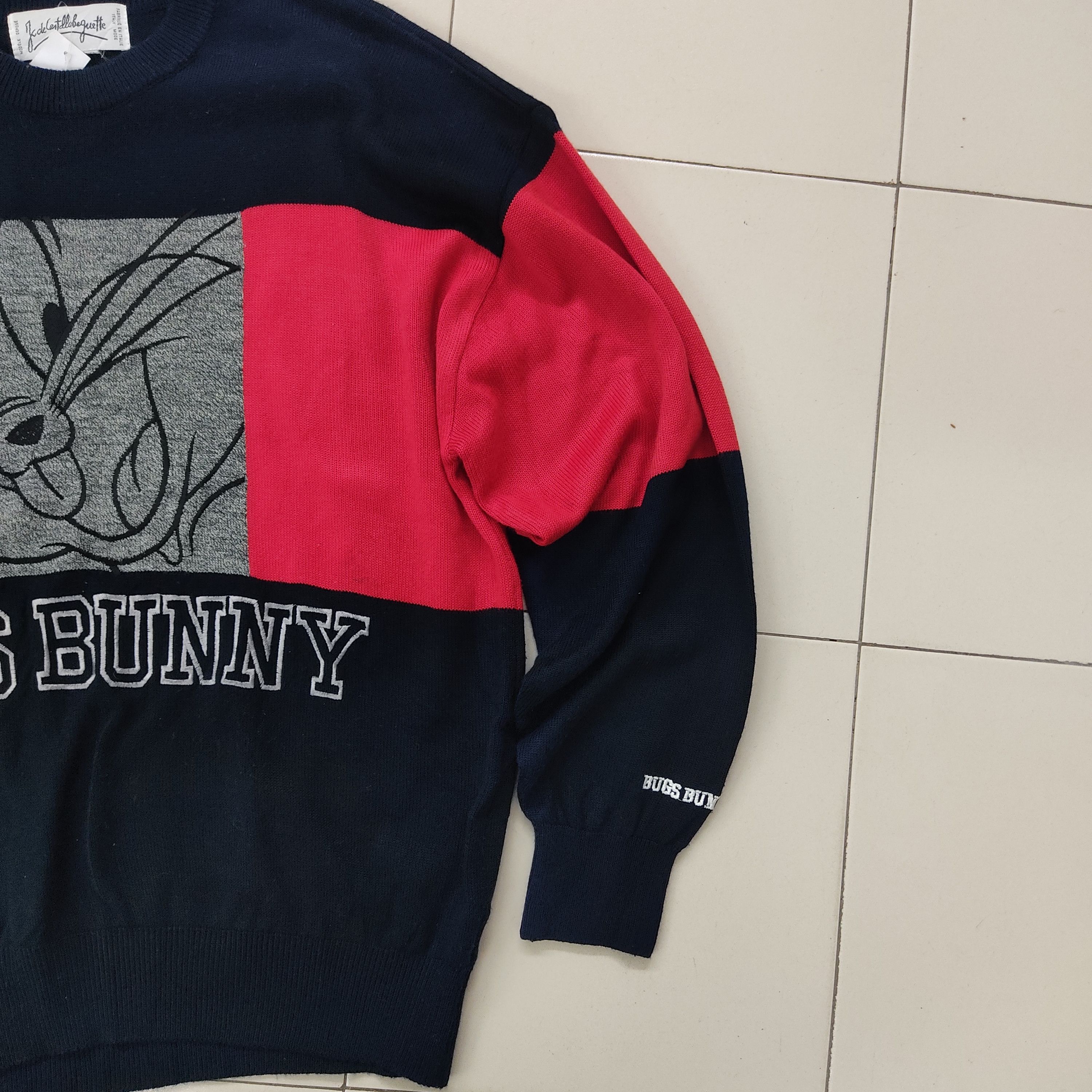 Jean Charles De Castelbajac Red Blue Bugs Bunny Embroidery Knitwear Jumper Size US XL / EU 56 / 4 - 3 Thumbnail